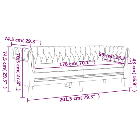 Ensemble de canapés 2 pcs bleu tissu