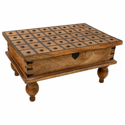 Coffre Alexandra House Living Marron Métal Bois de manguier 40 x 30 x