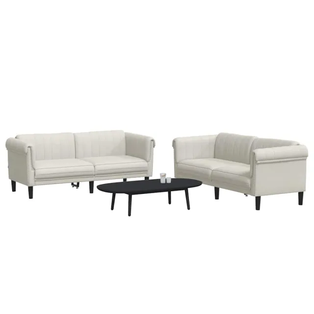 Ensemble de canapés 2 pcs crème velours