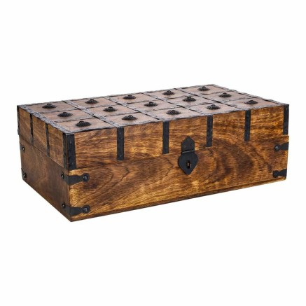 Truhe Alexandra House Living Braun Metall Mango-Holz 20 x 12 x 38 cm H