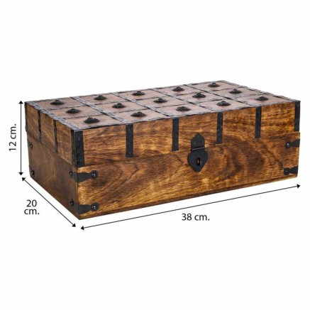 Chest Alexandra House Living Brown Metal Mango wood 20 x 12 x 38 cm Tr 2