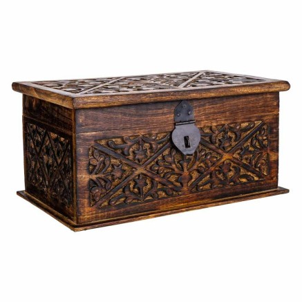 Baúl Alexandra House Living Marrón Madera de mango 15 x 15 x 26 cm E