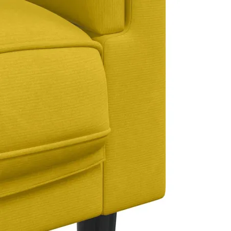 Ensemble de canapés 3 pcs avec coussins jaune velours