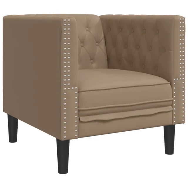 Ensemble de canapé Chesterfield 3 pcs cappuccino similicuir