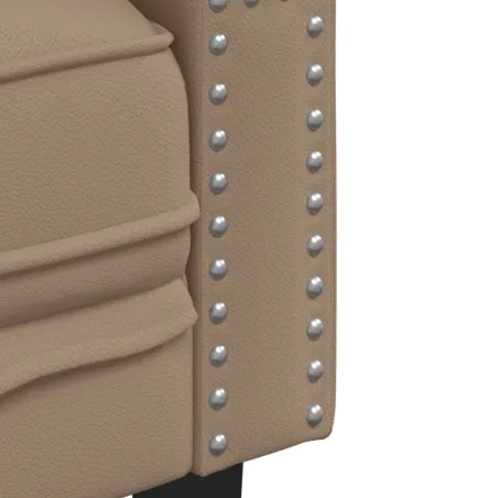 Ensemble de canapé Chesterfield 3 pcs cappuccino similicuir