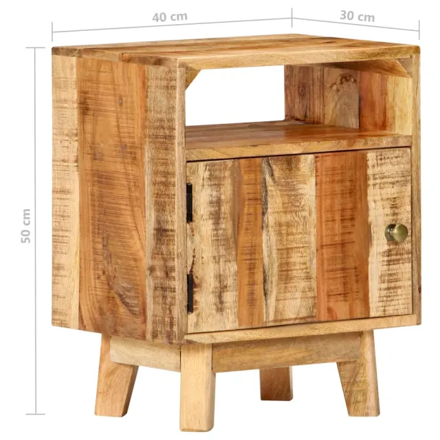 Table de chevet 40x30x50 cm Bois de manguier brut