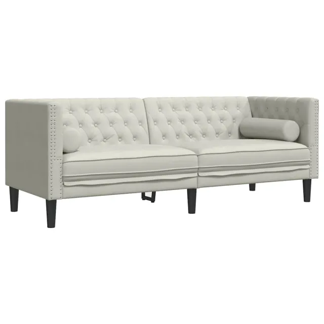 Ensemble de canapé Chesterfield et traversins 3pcs velours