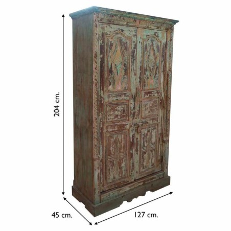 Armario Alexandra House Living Marrón Madera Reciclada 45 x 204 x 127