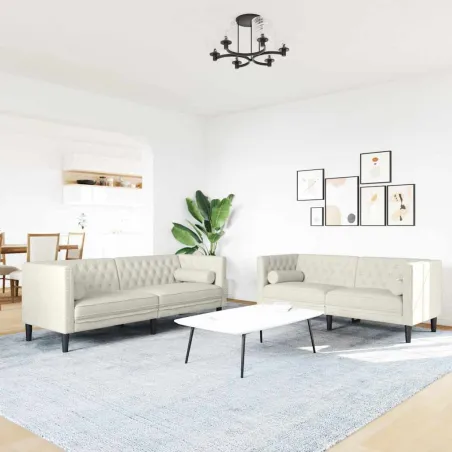 Ensemble de canapé Chesterfield et traversins 2pcs velours