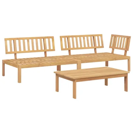 Salon palette de jardin 3 pcs bois d'acacia massif 2