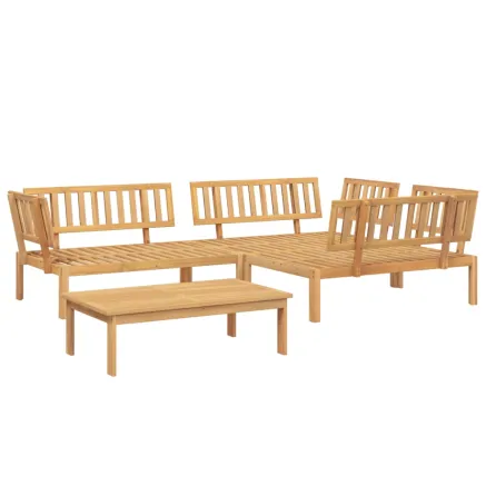 Salon palette de jardin 4 pcs bois d'acacia massif 2
