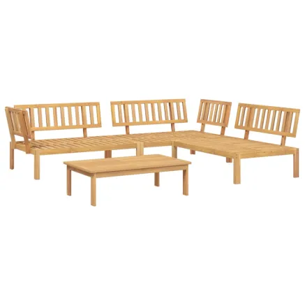 Salon palette de jardin 4 pcs bois d'acacia massif 2