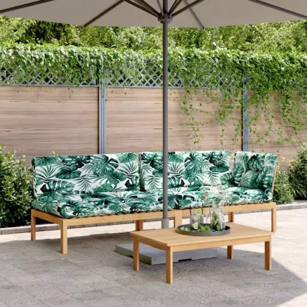 Salon palette de jardin avec coussins 3pcs bois d'acacia massif