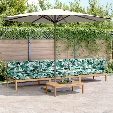 Salon palette de jardin avec coussins 4pcs bois d'acacia massif