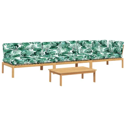 Salon palette de jardin avec coussins 4pcs bois d'acacia massif 2