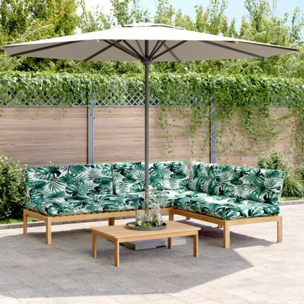 Salon palette de jardin avec coussins 4pcs bois d'acacia massif
