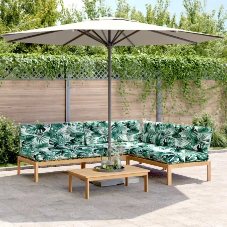 Salon palette de jardin avec coussins 4pcs bois d'acacia massif