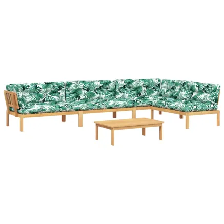 Salon palette de jardin avec coussins 5pcs bois d'acacia massif 2
