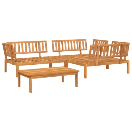 Salon palette de jardin 4 pcs bois d'acacia massif 2