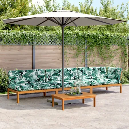Salon palette de jardin avec coussins 4pcs bois d'acacia massif