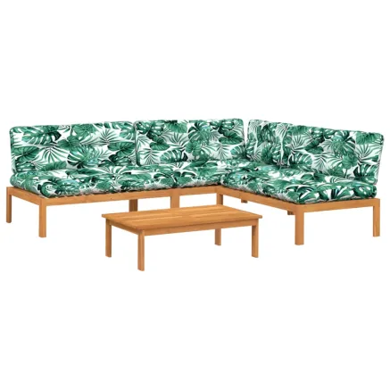 Salon palette de jardin avec coussins 4pcs bois d'acacia massif 2
