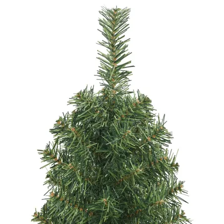 Sapin de Noël artificiel mince avec support vert 150 cm PVC