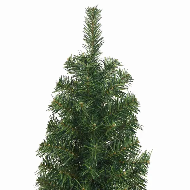 Sapin de Noël artificiel mince avec support vert 180 cm PVC