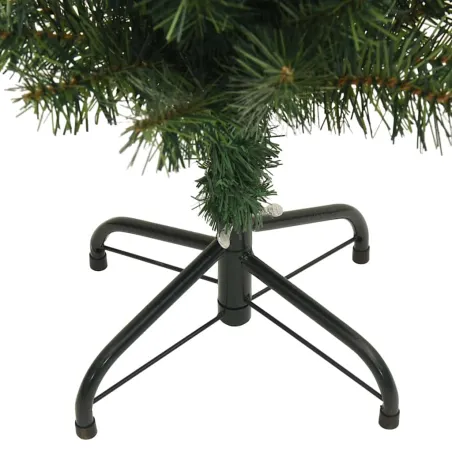 Sapin de Noël artificiel mince avec support vert 180 cm PVC