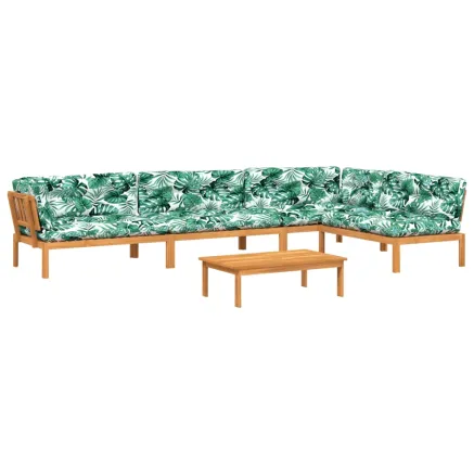 Salon palette de jardin avec coussins 5pcs bois d'acacia massif 2