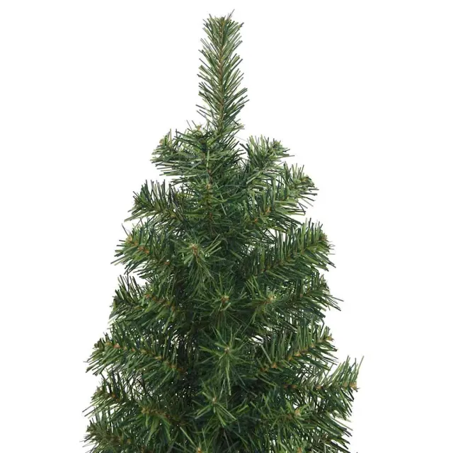 Sapin de Noël artificiel mince avec support vert 240 cm PVC
