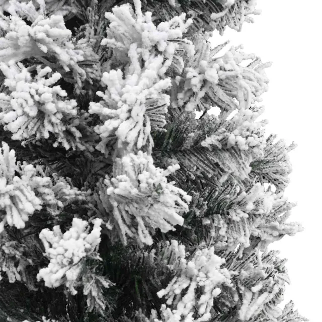 Sapin de Noël artificiel mince flocon de neige vert 210 cm PVC