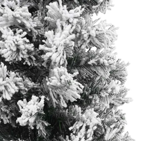 Sapin de Noël artificiel mince flocon de neige vert 210 cm PVC