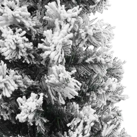 Sapin de Noël artificiel mince flocon de neige vert 240 cm PVC