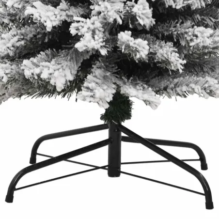 Sapin de Noël artificiel mince flocon de neige vert 240 cm PVC