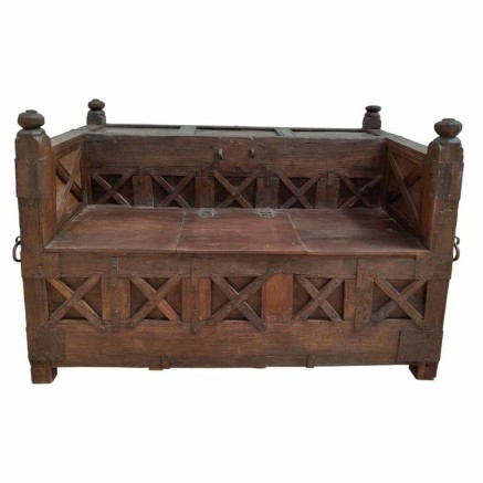 Panca Alexandra House Living Marrone Legno di mango 84 x 99 x 144 cm 2