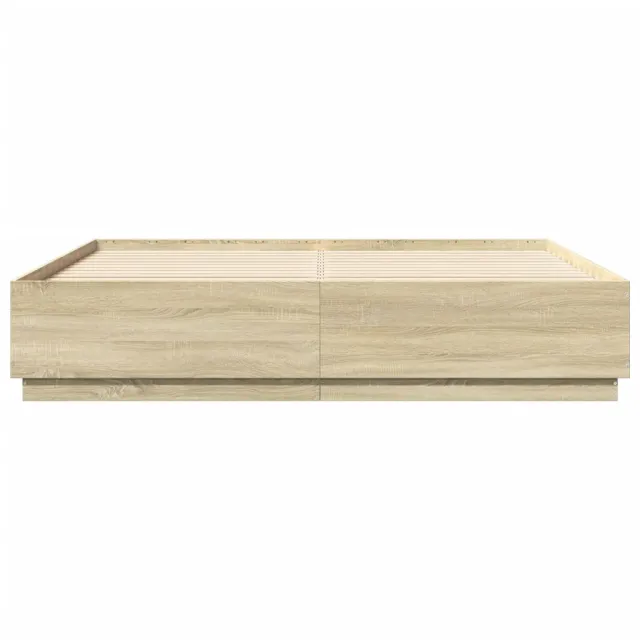 Cadre de lit avec LED sans matelas chêne sonoma 180x200 cm