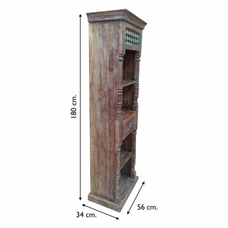 Estantería Alexandra House Living Marrón Madera Reciclada 34 x 180 x