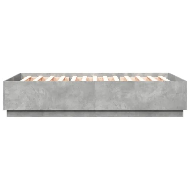 Cadre de lit avec LED sans matelas gris béton 150x200 cm