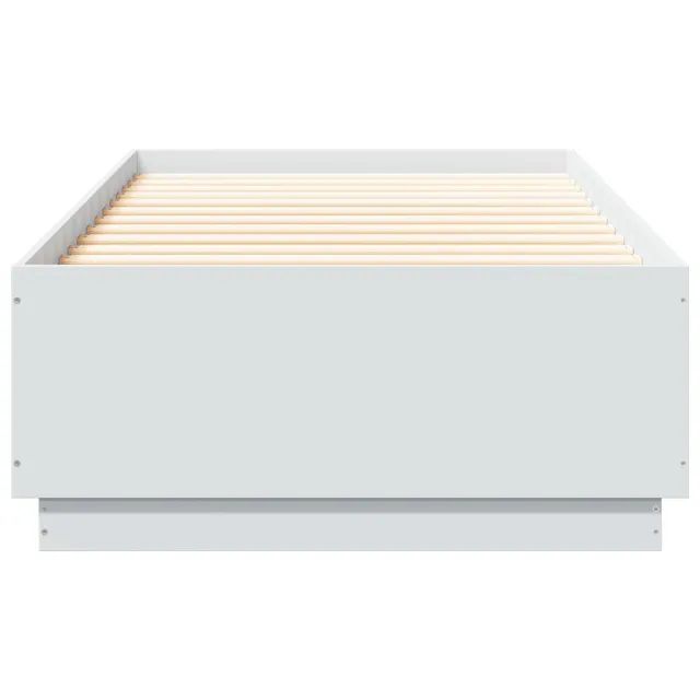 Cadre de lit avec LED sans matelas blanc 100x200 cm