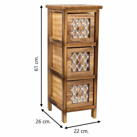 Schubladenschrank Alexandra House Living Braun Holz Paulonia-Holz 26 x