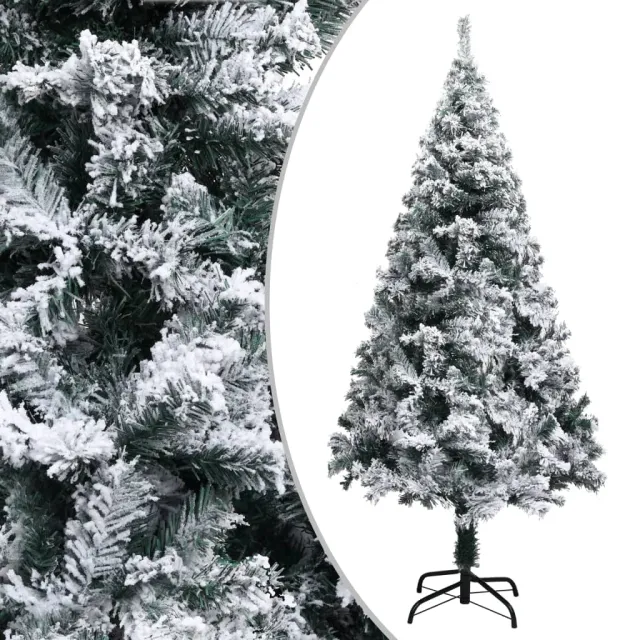 Sapin de Noël artificiel avec neige floquée vert 150 cm PVC