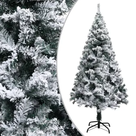 Sapin de Noël artificiel avec neige floquée vert 150 cm PVC