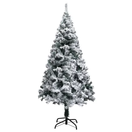Sapin de Noël artificiel avec neige floquée vert 150 cm PVC 2