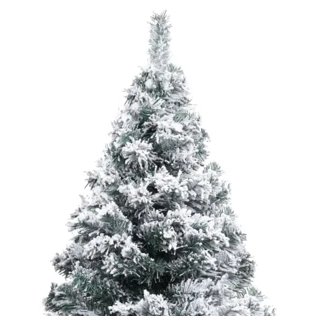 Sapin de Noël artificiel avec neige floquée vert 150 cm PVC