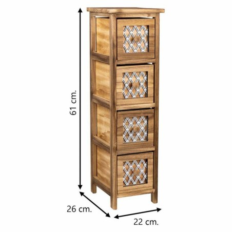 Ladenkast Alexandra House Living Bruin Hout Paulownia hout 26 x 61 x 2