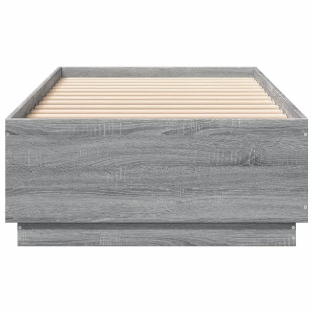 Cadre de lit avec LED sans matelas sonoma gris 90x200 cm