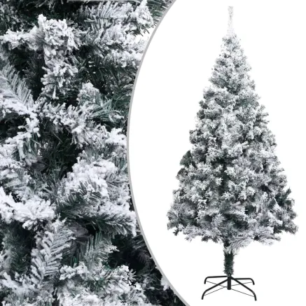 Sapin de Noël artificiel avec neige floquée vert 180 cm PVC