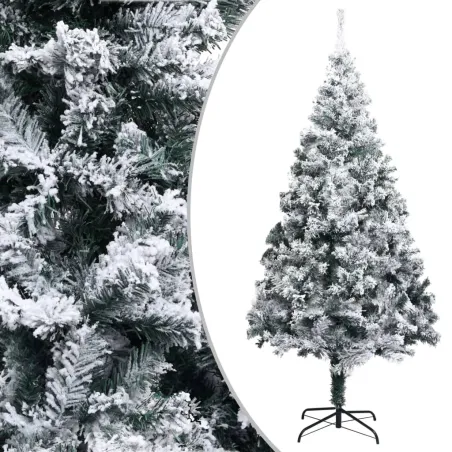 Sapin de Noël artificiel avec neige floquée vert 180 cm PVC