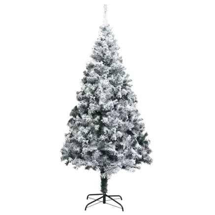Sapin de Noël artificiel avec neige floquée vert 180 cm PVC 2
