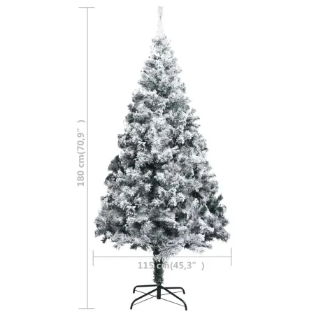 Sapin de Noël artificiel avec neige floquée vert 180 cm PVC
